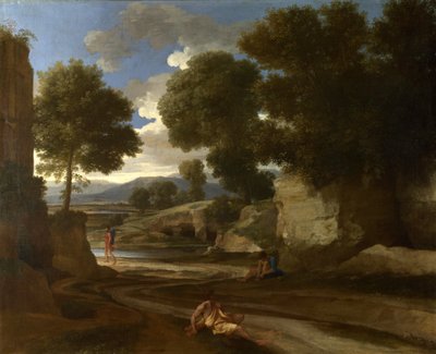 Paysage avec des voyageurs se reposant, vers 1638 - Nicolas Poussin